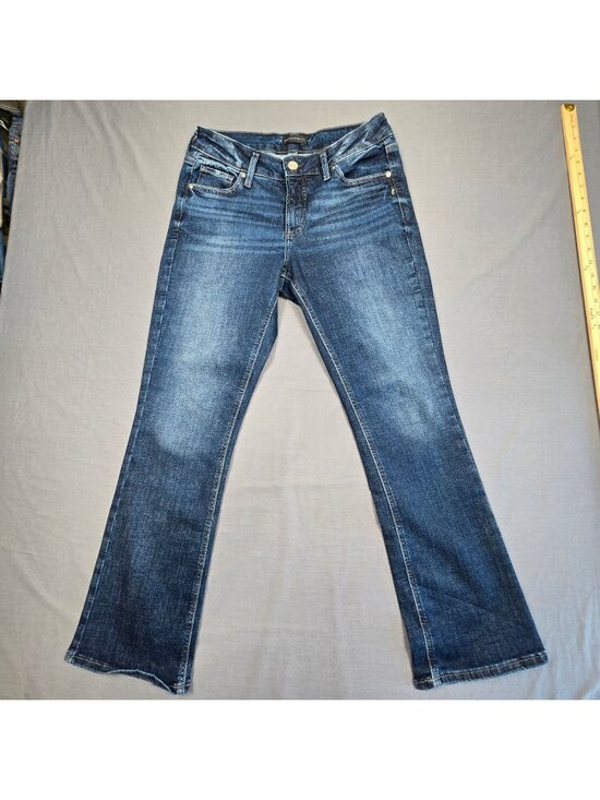Silver Jeans Co. Denim - Silver Jeans Co Womens W28 L31 Elyse Slim Bootcut Dark Wash Denim Stretch Jeans